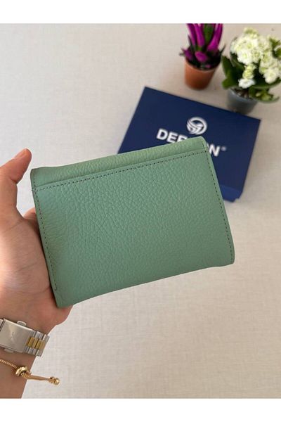 DERKON Genuine Leather Wallet with Mini Coin Compartment