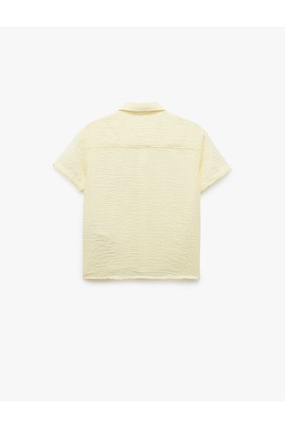 Koton Buttoned Classic Collar Pocket Label Detailed Short Sleeve Shirt