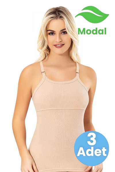 Uniquetrenders Γυναικείο εσώρουχο Modal Camisole 3 τεμαχίων με ρυθμιζόμενο λουράκι