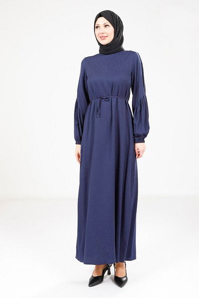 Beyza Navy Blue Knitted Dress 9355