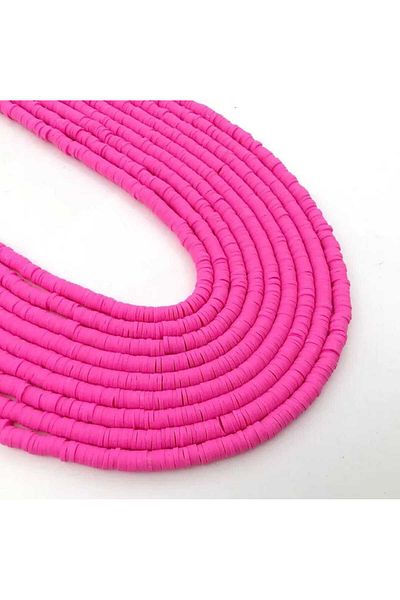 yiğit aksesuar 5 Strand of Fuchsia Fimo Beads Necklace Bangle Phone Accessories Jewelry Supplies