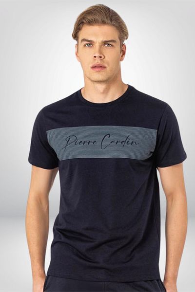 Pierre Cardin Men's Black Short Sleeve Printed Home Wear Double Suit C.10.25.P.I60.I80.D18