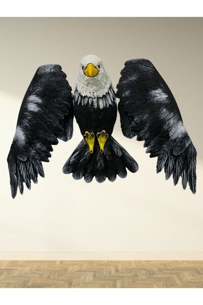 OddieArtStore Siyah Beyaz Kartal Askılık ( Duvara Monte )