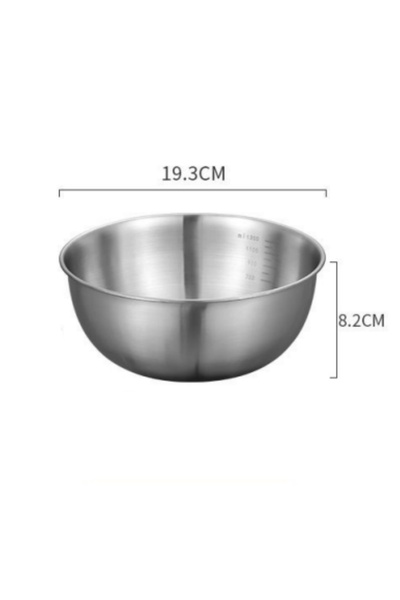 Choice M 1pc 1-3 Stainless Steel Bowl Set with Scale for Cooking Baking Food Storage Large Capacity Mixing
