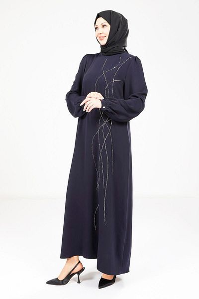 Beyza Φόρεμα με πλισέ μπλε Navy Blue 9318