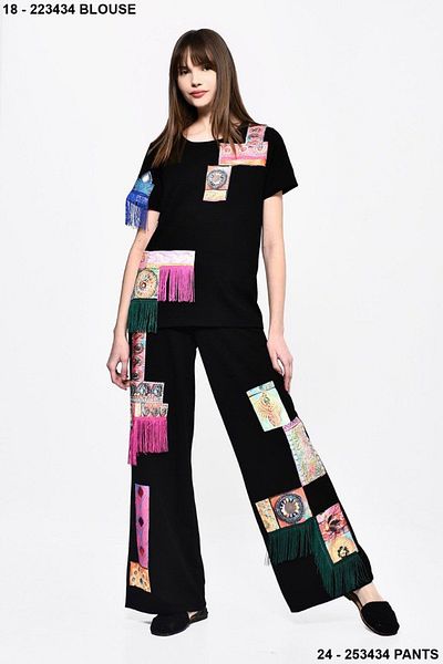 DQMANE Tassel and Stone Detailed Design Tracksuit Set