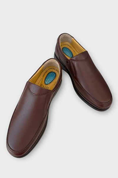 Liger Чоловічі без шнурків, з підп'ятником, ортопедичні, з натуральної шкіри, коричневі