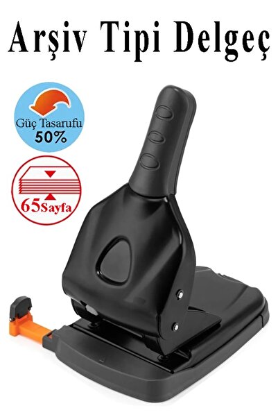 Artlantis Büyük Delgeç 65 Yaprak Kapasiteli 1 Adet Arşiv Tipi Kollu Delgeç Me...