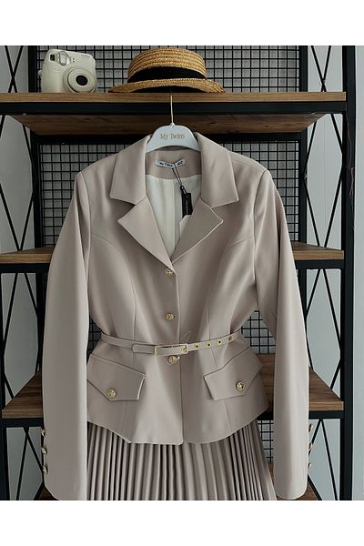 My twins Ewas Design Midi Length Skirt Blazer Jacket Women's Double Set
