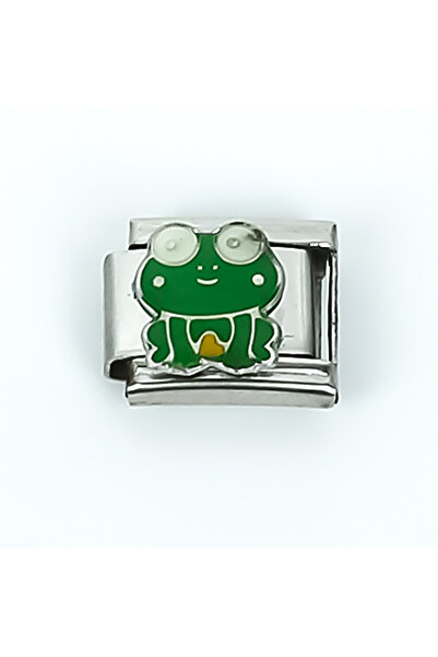 yfhobi Çelik İtalyan Bileklik Charmı, 1 Adet Kurbağa Çelik Charm, 1.Kalite Ka...