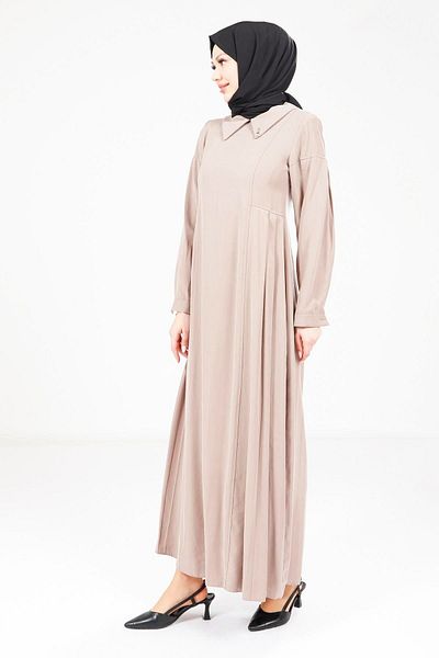 Beyza Πλισέ Φόρεμα Mink 9342