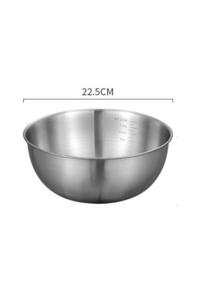 Choice L 1pc 1-3 Stainless Steel Bowl Set with Scale for Cooking Baking Food Storage Large Capacity Mixing