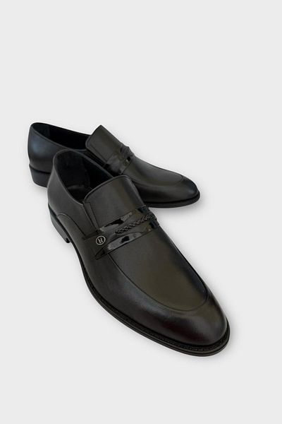 Liger Men's Buckle Classic Genuine Leather Shoes Black