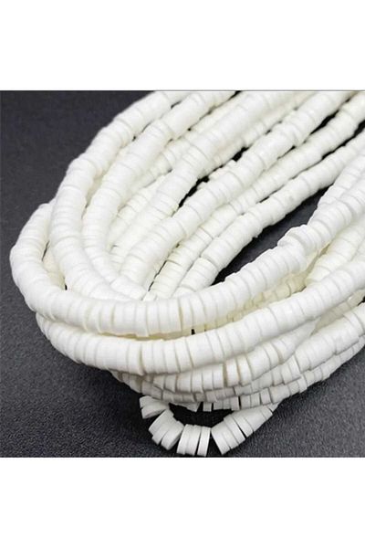 yiğit aksesuar 5 Strand of White Fimo Beads Necklace Wristband Phone Accessories Jewelry Supplies