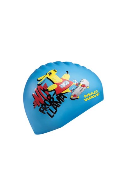 Mad Wave Cască de înot din silicon Junior LLAMA Azure Mărime unică