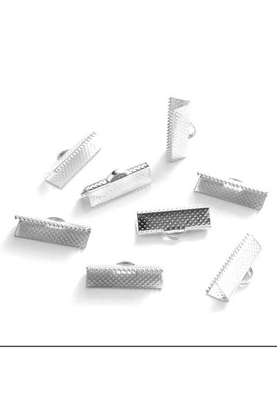yiğit aksesuar 2 cm 20 Pieces Silver Crocodile Closure Necklace Bracelet Closure Clip