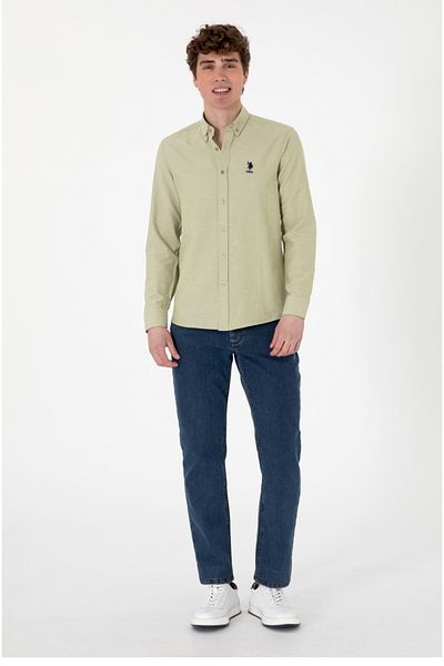 U.S. Polo Assn. Мъжка риза U.S. Polo Assn с яка с копчета, вталена кройка, стандартна