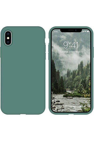 izzytech حافظة هاتف من السيليكون متوافقة مع هاتف iPhone X وXS مع بطانة من الأ...