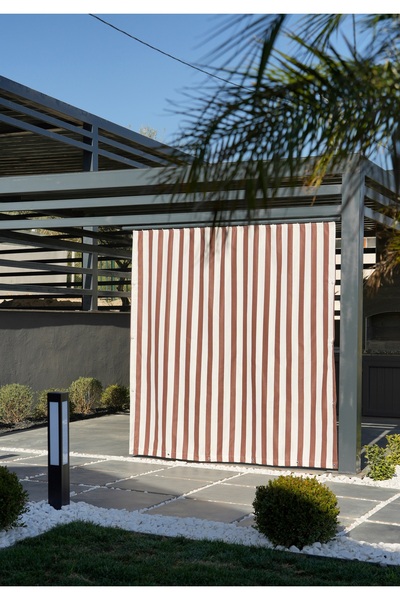 ALTINPAMUK Balkon Perdesi Enxboy Seçenekli Kuşgözlü Balkon Brandası Kahve Kre...