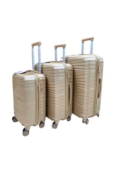 Laguna Slikon Kırılmaz Kabin Boy Altın Valiz