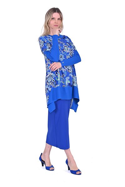 Invee 6252 Tunica de tricotaj cu modele florale - Mix de sifon