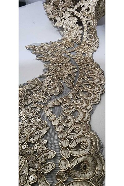 BERKE TUHAFIYE AKSESUAR عرض 50 متر 18 سم ترتر مطرز جبر فرنسي بنمط عثماني