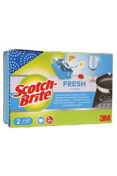 3M Scotch-Brite Fresh Non Scratch Nail Saver Sponge (2 pcs)