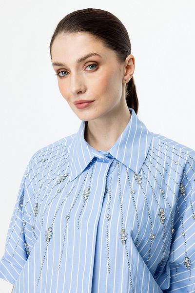 On Fashion Cămașă cu mâneci liliac cu zece pietre -56415