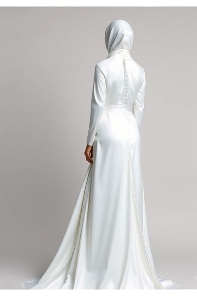 ASL Hijab A-Line Wedding Dress
