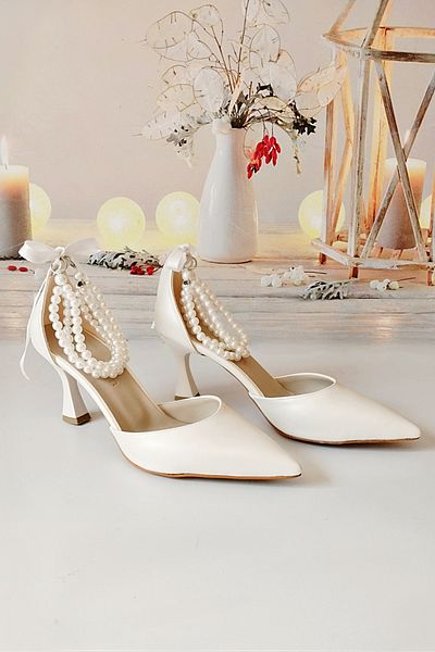 Modavien Women's 7 cm Mother of Pearl Bridal Shoes