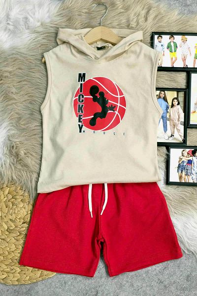 krm kerem bebe Zero Sleeve Hooded Summer Boy's Suit