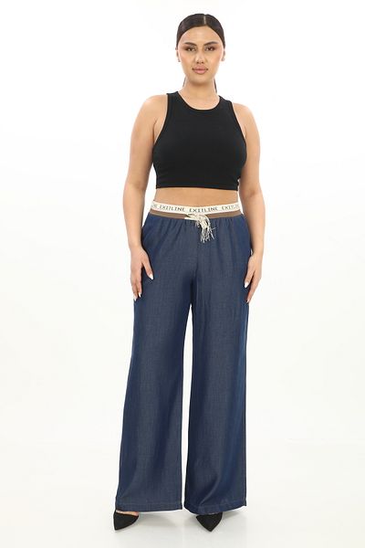 EXİTLİNE Women's Elastic Waist Fabric Summer Pants