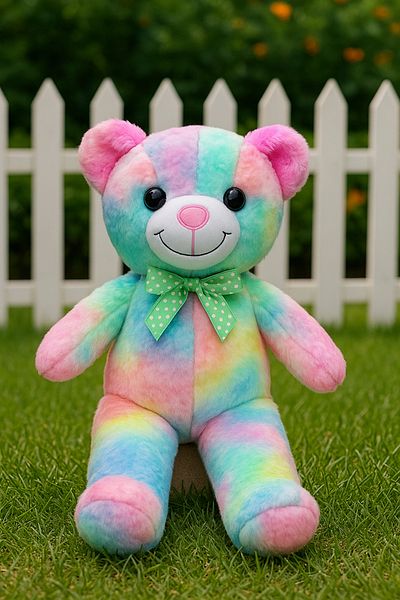KENT Polly Toys Rainbow Plush Teddy Bear - 50 cm