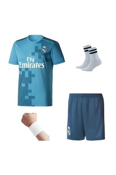 Atlas Global C.RONALDO REALL.MADRİDD. 2018 TURKUAZ Ş.LİGİ FORMASI ÇORAP+BİLEK...