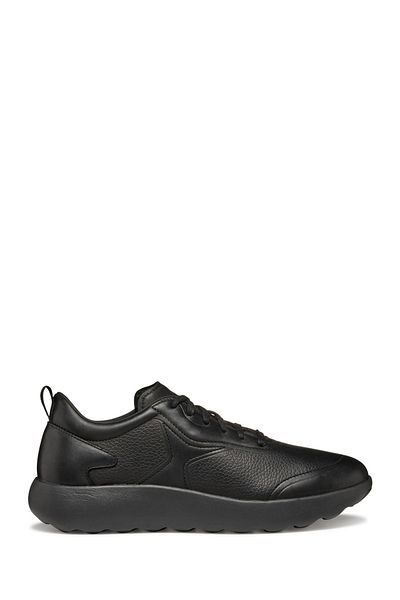 Geox Men's Black U Xtors B - Print.Lea + Smo.Lea Lace-Up Leather Sneaker U45Lfb04743C9999