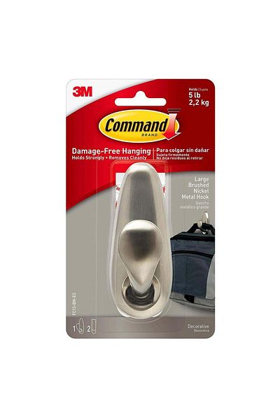 3M Command Brushed Nickel Hook