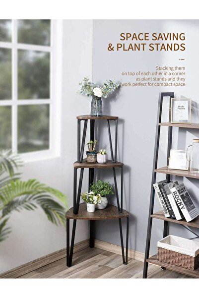 Generic مجموعة طاولات قهوة مكونة من 3 طاولات جانبية لغرفة المعيشة، وطاولات جانبية قابلة للتكديس متينة وسهلة التركيب