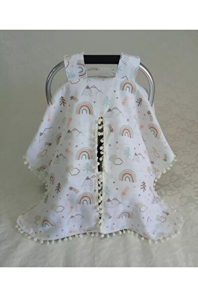 Wenaris % 100 pamuk ÇİFT KAT MUSLİN Puset Örtüsü 1 parça ( Puset Minderi ve P...