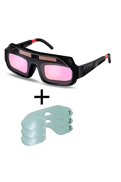 YATE10 Auto Darkening Curved Welding Goggles + 3 Protection Glass