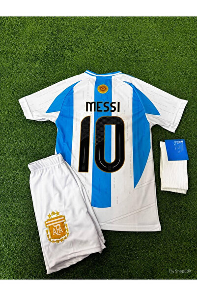 Lion Spor الأرجنتين 2024 كوبا أمريكا ميسي الاطفال جيرسي جيرسي السراويل الجوارب