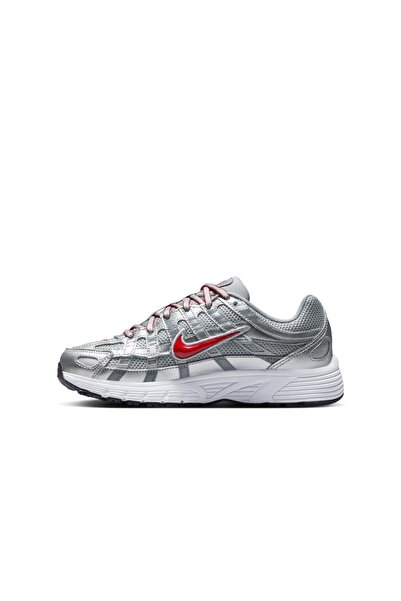 Nike Çocuk P-6000 Gs Metalik Gri Kırmızı Sneaker Çocuk Ayakkabısı
