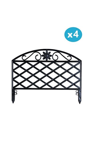 Omnipazar SY-5994 Lattice Plastik Bahçe Çiti Siyah 45x34 cm 4'lü Set