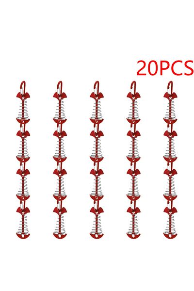 Choice 20pcs-red 10-30pcs Deck Anchor Pegs Fishbone Tent Stakes with Spring Buckle Windproof Aluminium Allo