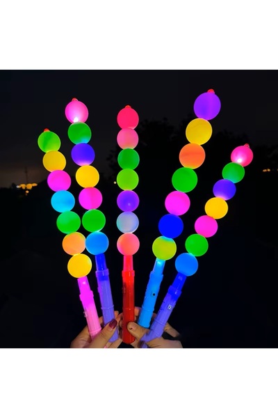 Kuzey 2 ADET 44 CM LED IŞIKLI DONDURMA ÇUBUK RENKLİ LED MAKARON IŞIK TOPLARI ...