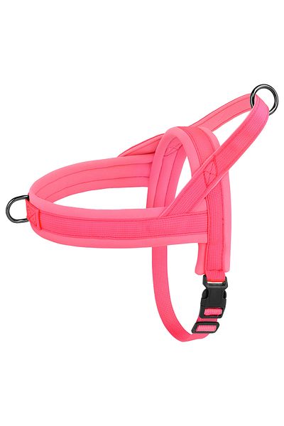 Choice M Pink Nylon Padded Dog Harness Vest Adjustable Pet Cat Vest Soft Outdoor No Pull French Bulldog Chi