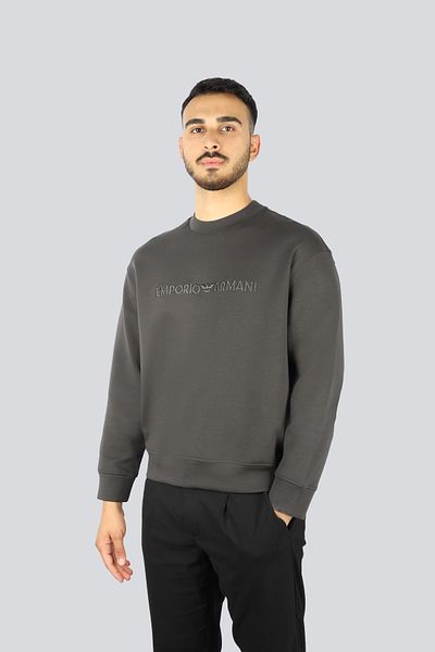 Emporio Armani Men's Regular Fit Black Sweatshirt Round Neck Long Sleeve