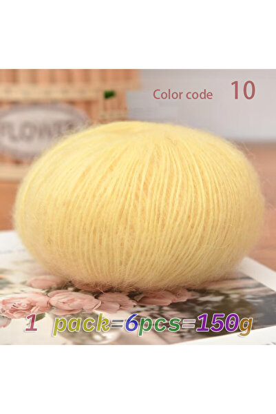 Choice 10 خيوط صفراء ناعمة من مزيج الموهير الفاخر، مزيج من صوف الميرينو الناع...