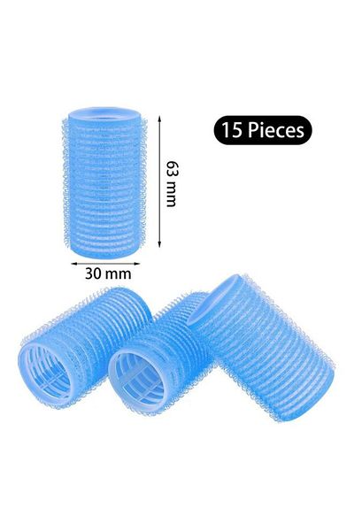 Generic 15-Piece Self Grip Hair Rollers Set Blue