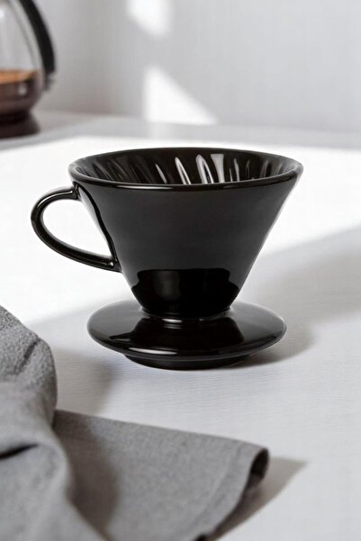 PİNHAN Seramik v60 Kahve Dripper -Siyah- (SRV60DRP)
