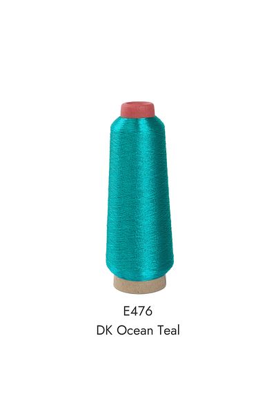 Choice E476 DK Ocean Teal 150D 3000M Per Cone Metallic Thread Yarn For Computerized Embroidery Decorative S